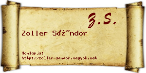 Zoller Sándor névjegykártya